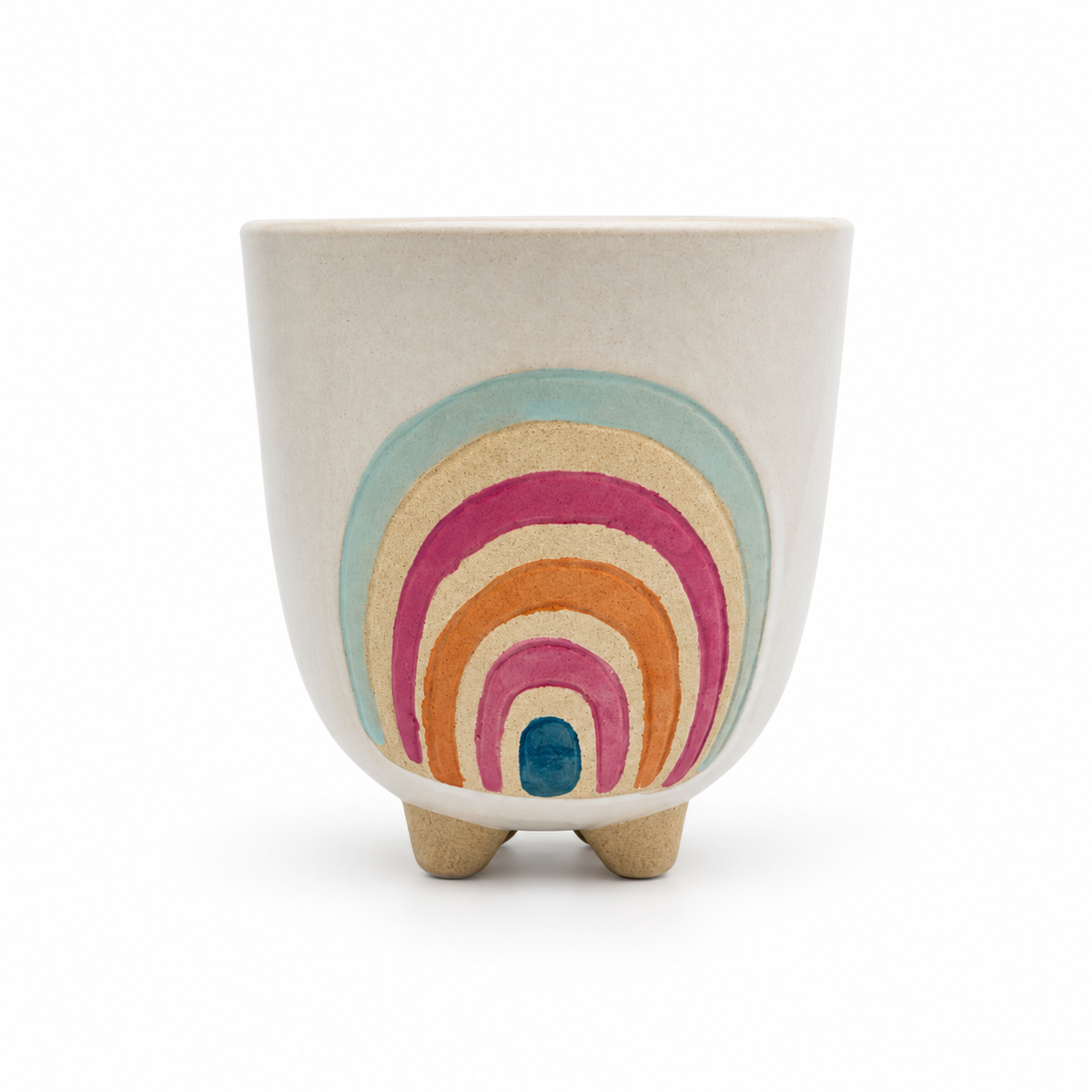 4” Rainbow Ceramic Pot
