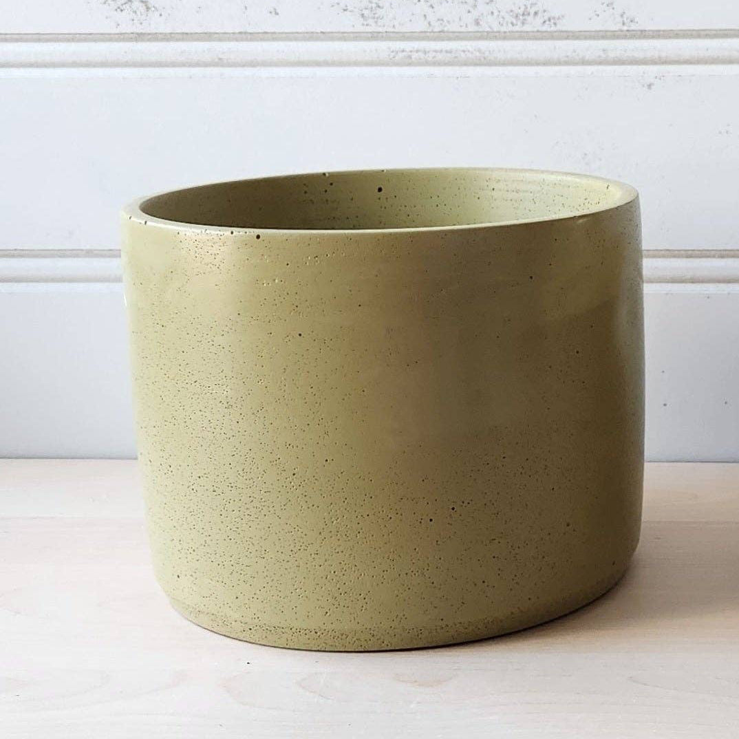 Concrete Cylinder Planter - Chartreuse