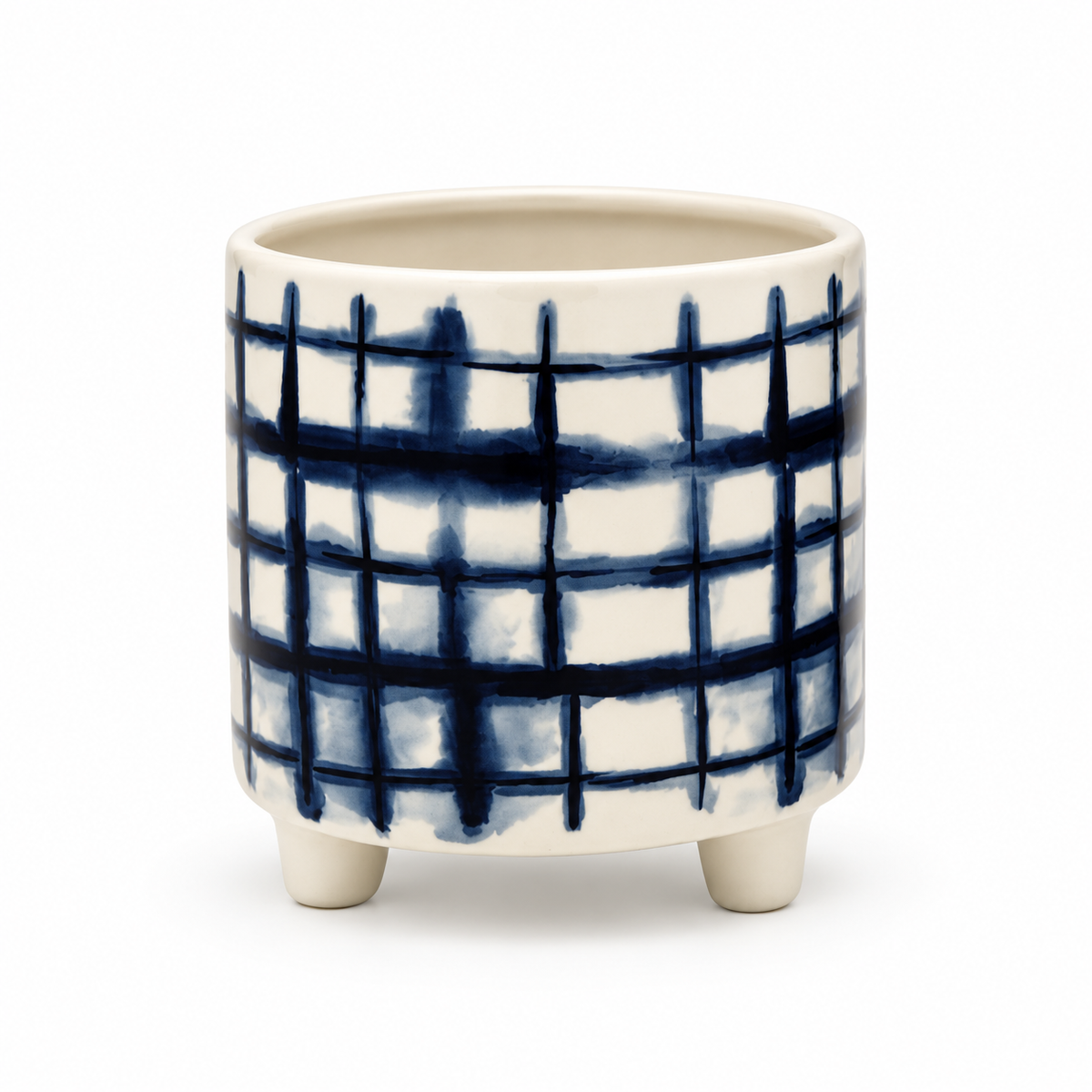 4” Blue and White Ceramic Pot
