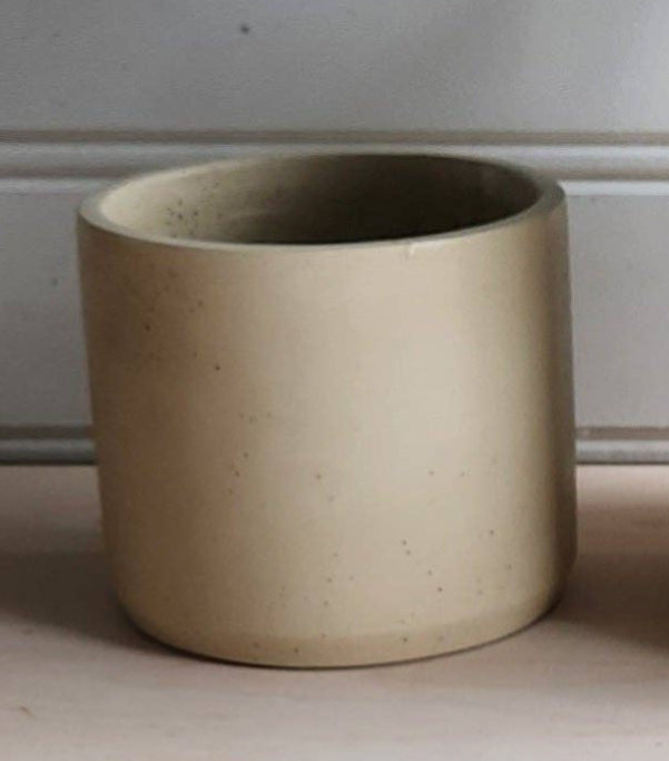 Concrete Cylinder Planter - Cream