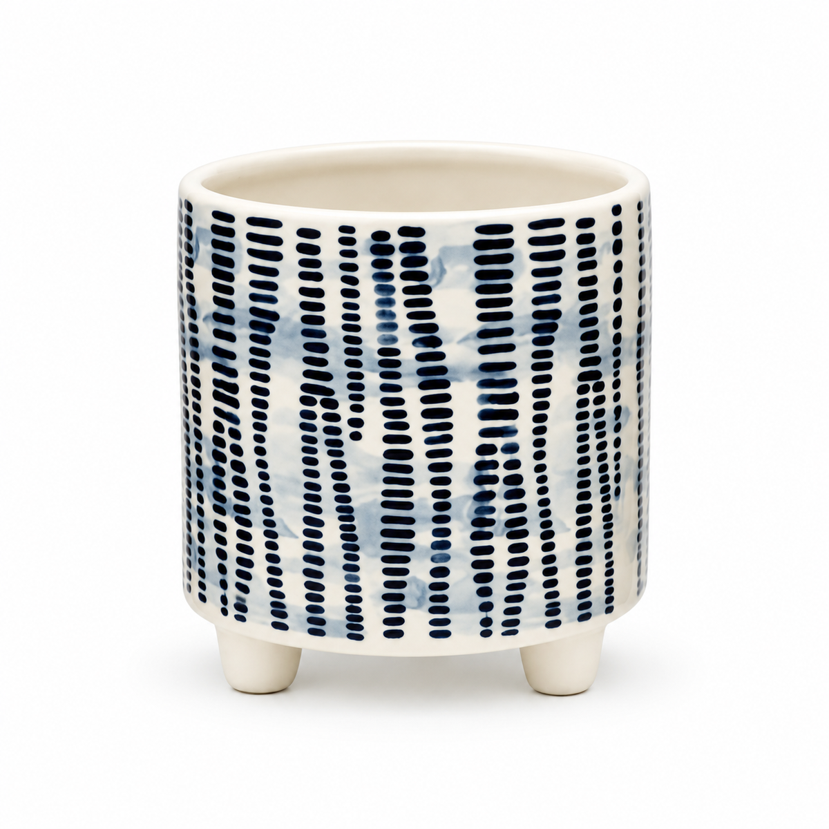 4” Blue and White Ceramic Pot
