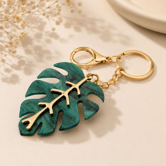 Monstera Leaf Keychain