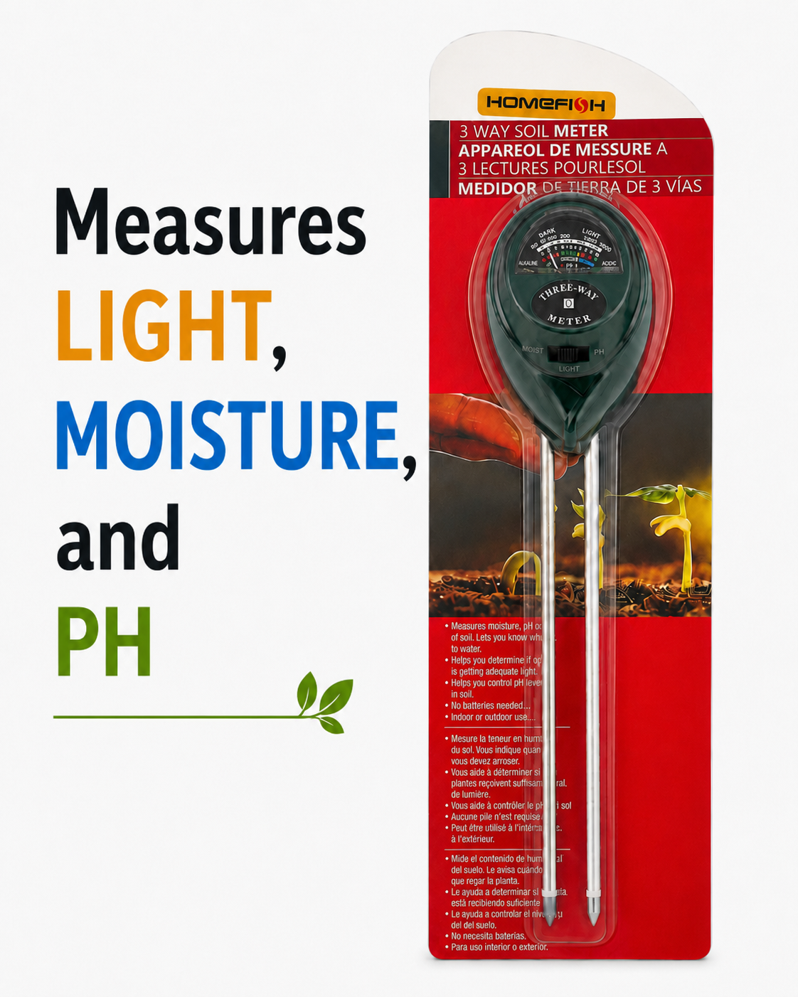 Moisture, Light, and PH Meter