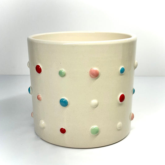 4" Ceramic Polka Dot Pot Cover