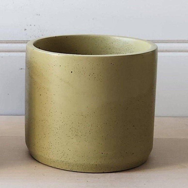Concrete Cylinder Planter - Chartreuse